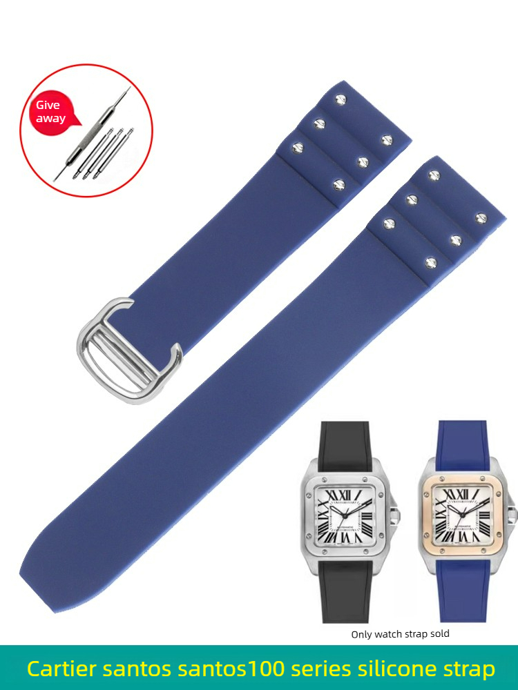 Cartier Watch Santos - Cinturino in Gomma Siliconica con Fibbia