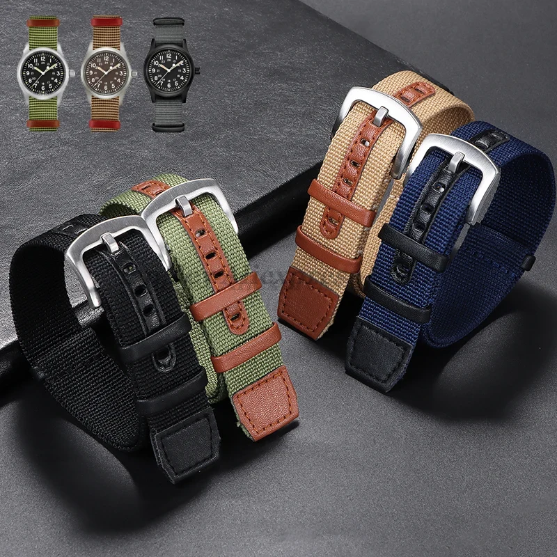 Nato Strap Nylon - Cinturino in pelle con toppa in