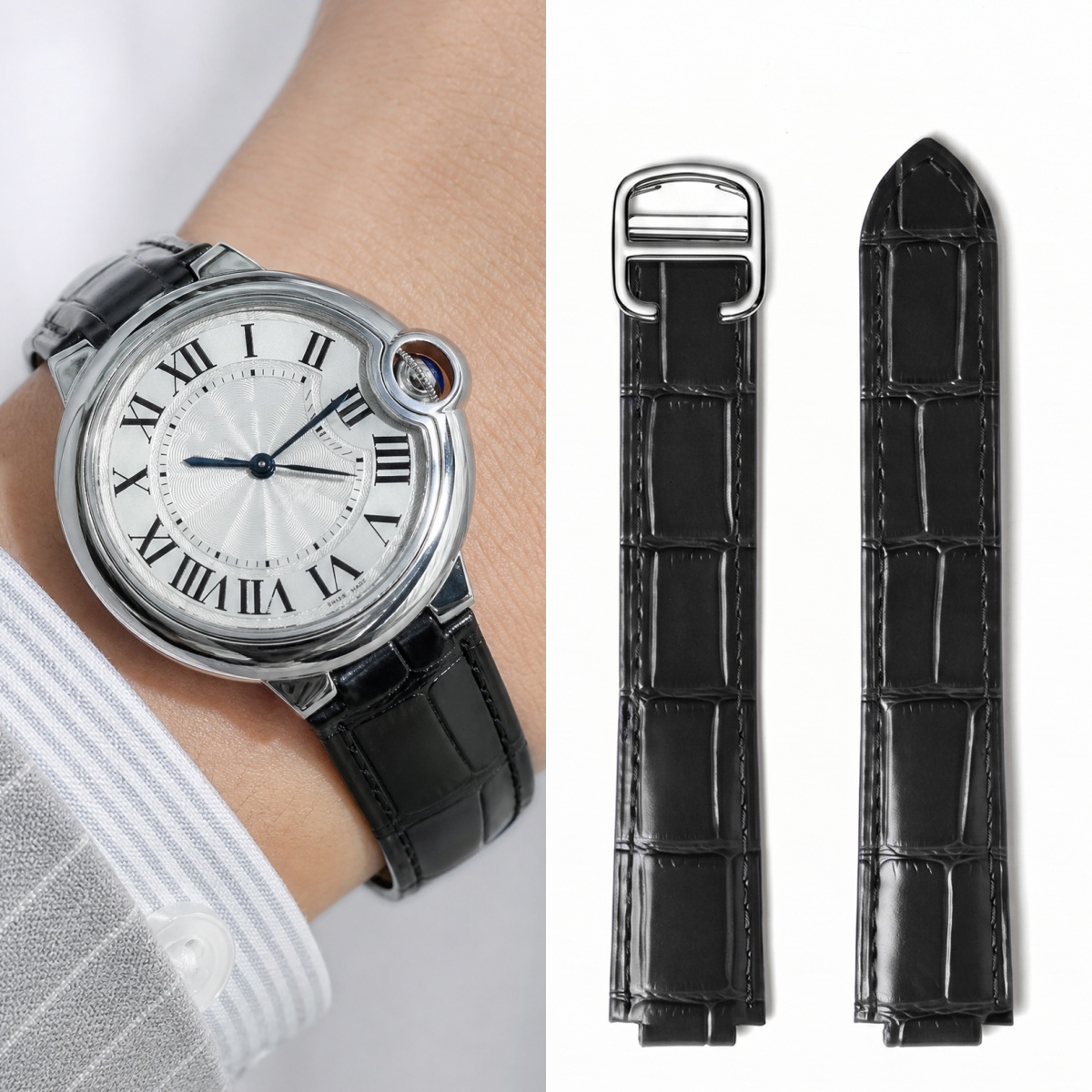 Cartier Watch Ballon Bleu - Cinturino in pelle speciale a doppia